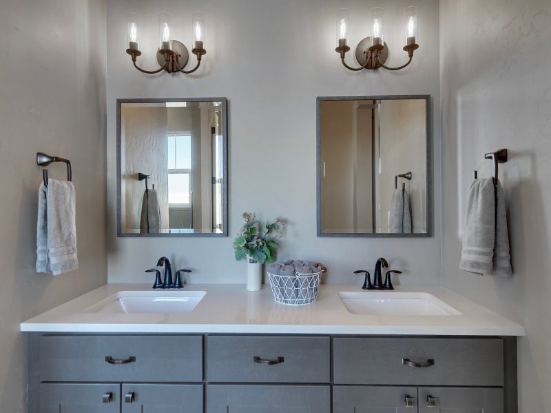 Contemporary vanity with dual sinks
